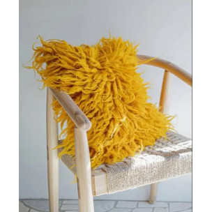 Вовняна подушка жовта
